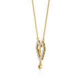 Sneh | Ruby & Lab Grown Diamonds Pixel Heart Pendant - Nivara