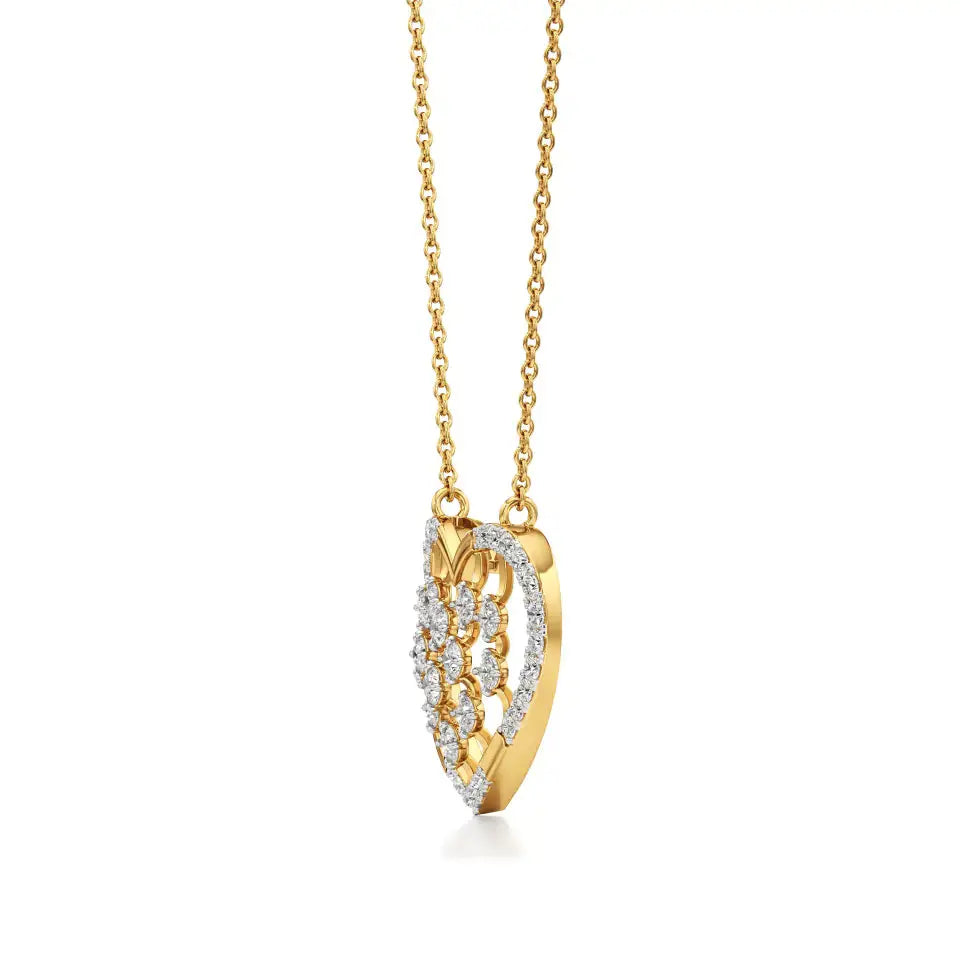 Sneh | Elegant Round Lab Grown Diamonds Heart Pendant - Nivara