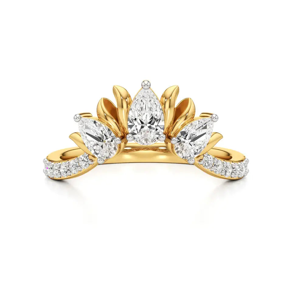Flora | Round & Pear Lab-Grown Diamond Ring with Pav�� Accents - Nivara
