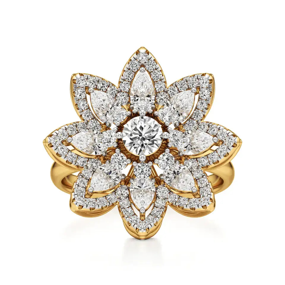 Flora | Round & Pear Lab-Grown Diamond Ring - Nivara