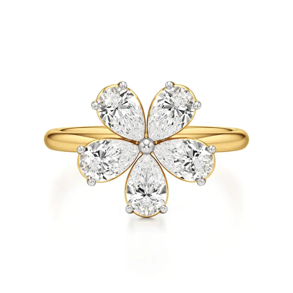 Flora | Pear Diamonds in Flora Design - Nivara