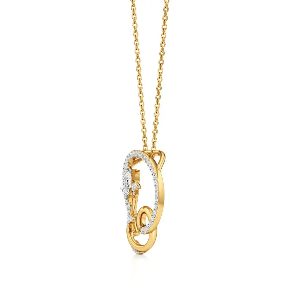 Flora | Pear & Round Lab Grown Diamonds Floral Pendant - Nivara