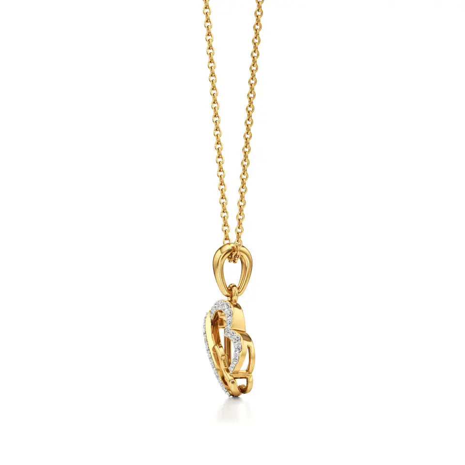 Sneh | Round Lab Grown Diamonds Heart Pendant - Nivara