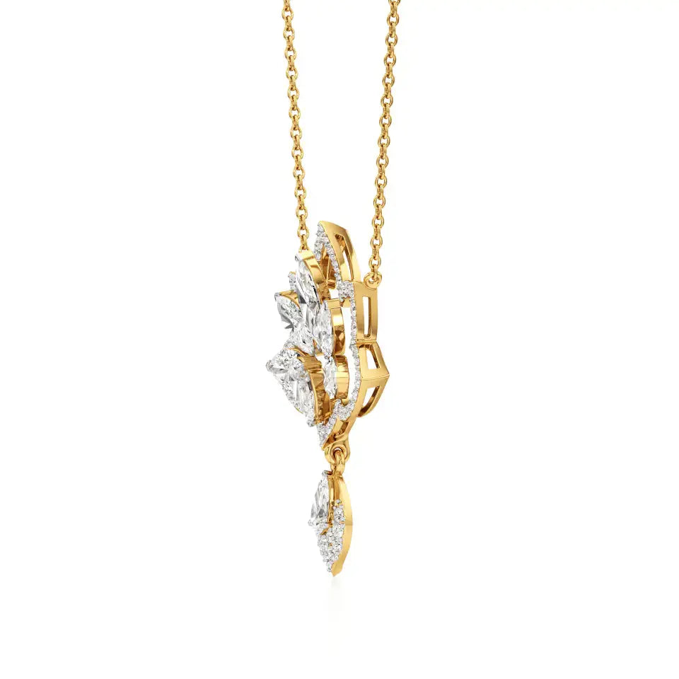 Flora | Pear, Marquise & Round Lab Grown Diamonds Floral Pendant - Nivara