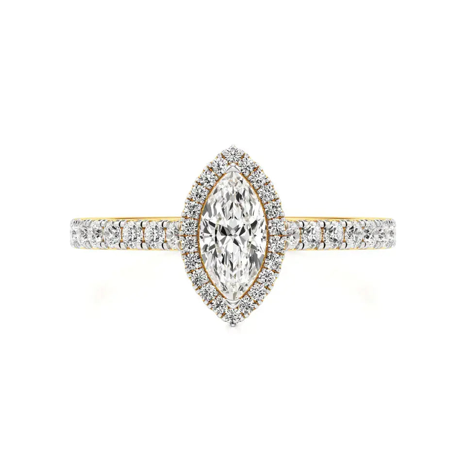 Mira | Round & Marquise Lab-Grown Diamond Halo Ring - Nivara