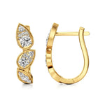 Vanya | Round Lab-Grown Diamonds Leaf Designed Hoopds - Nivara