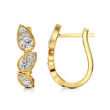 Vanya | Round Lab-Grown Diamonds Leaf Designed Hoopds - Nivara