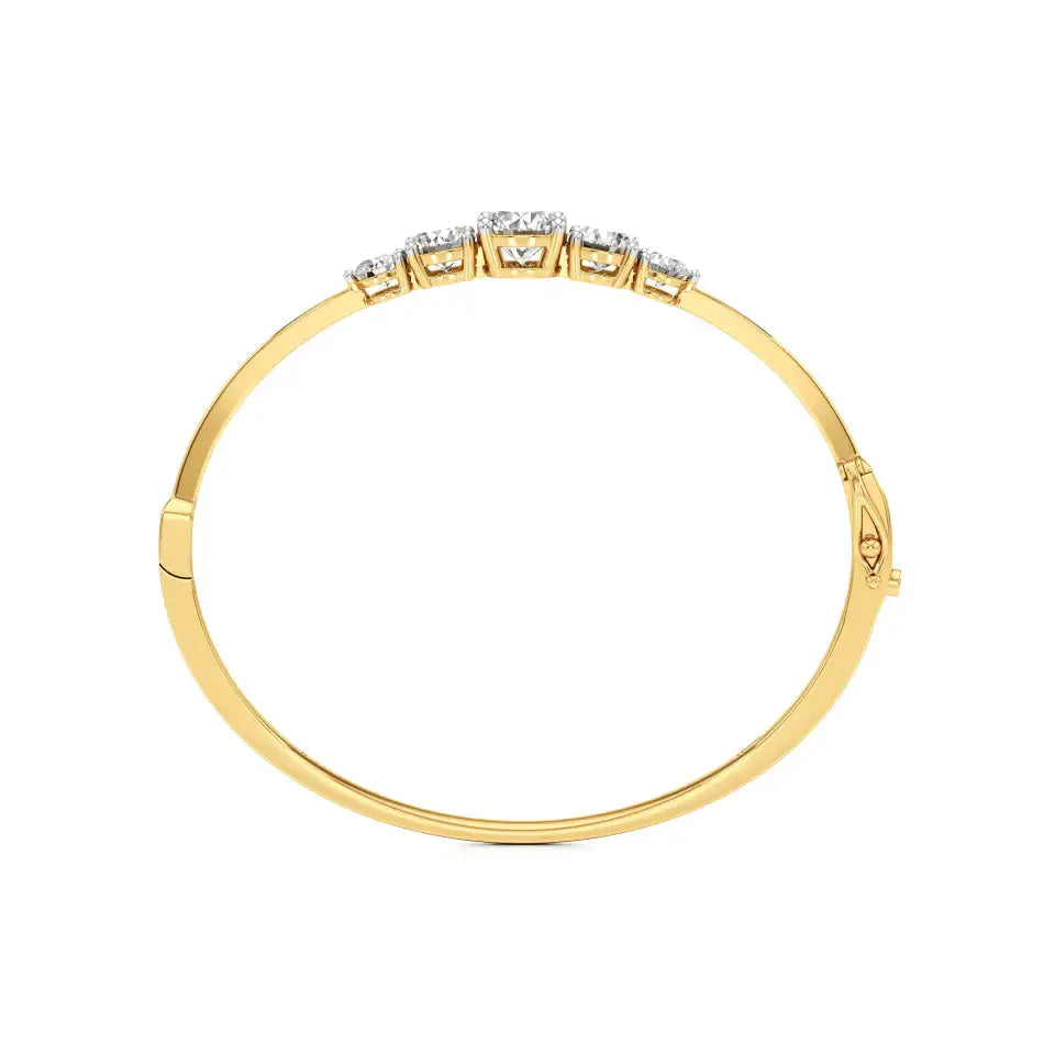 Noor | Classic Five Lab Grown Diamonds Oval Bangle - Nivara