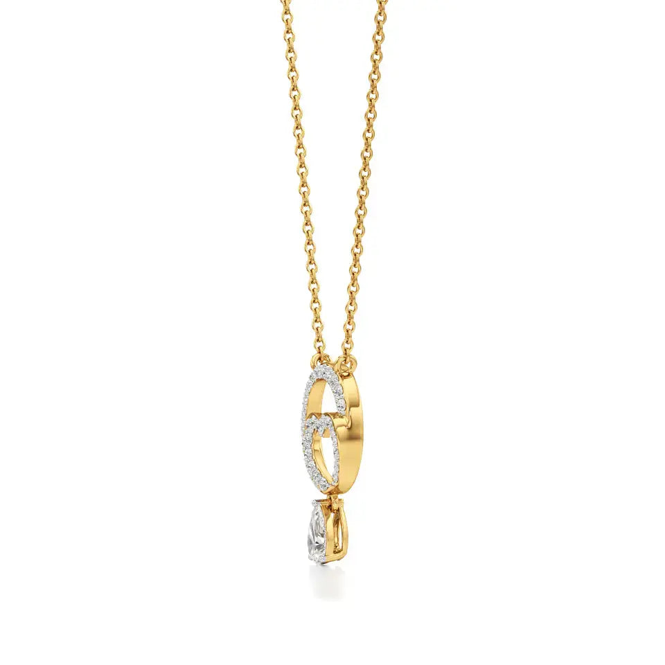 Sneh | Pear & Round Lab Grown Diamonds Pendant - Nivara