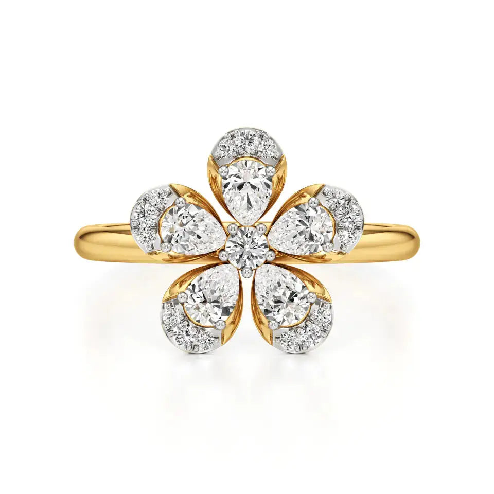 Flora | Round & Pear Lab-Grown Diamond Ring - Nivara