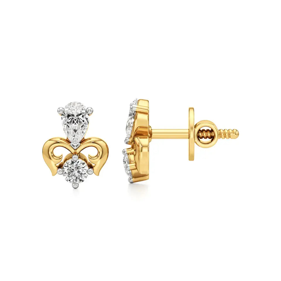 Mode | Pear & Round Lab-Grown Diamond Duo Studs - Nivara