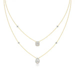 Mira | Emerald & Pear Lab Grown Diamond with Halo  Necklace - Nivara