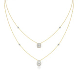 Mira | Emerald & Pear Lab Grown Diamond with Halo  Necklace - Nivara
