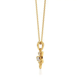 Flora | Diamonds Clustered Floral Design with Ruby Accent Pendant - Nivara