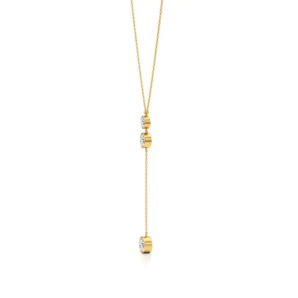 Amora | Round Lab Grown Diamond Bezel Setting Necklace - Nivara