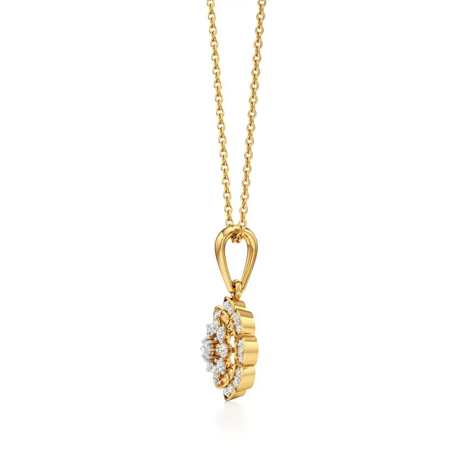 Flora | Round Lab Grown Diamonds Floral Pendant - Nivara