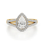 Mira | Pear Cut Solitaire with Halo - Nivara