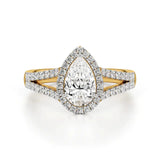 Mira | Pear Cut Solitaire with Halo - Nivara