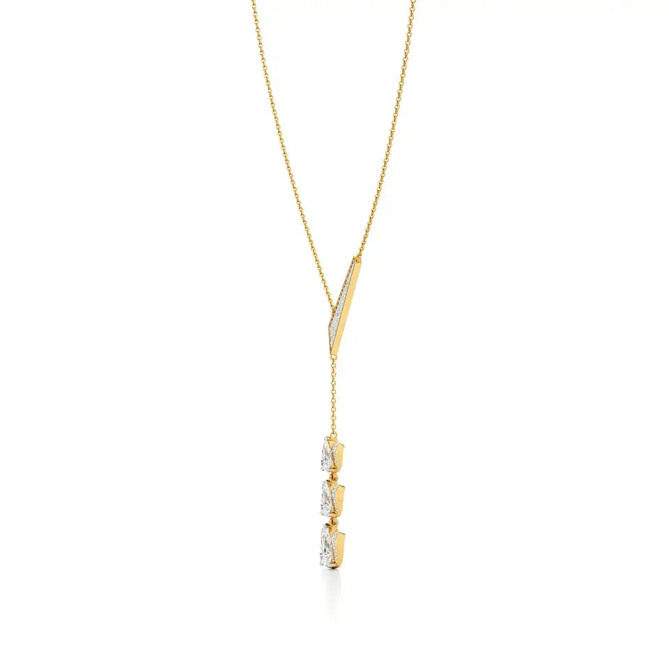 Flora | Pear & Round Lab Grown Diamonds Lotus Petals Necklace - Nivara