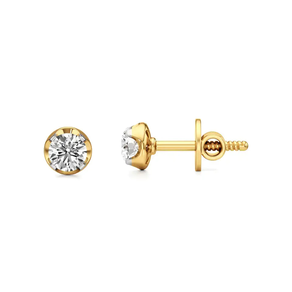 Mirage | Round Solitaire Lab-Grown Diamond Studs - Nivara