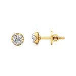 Mirage | Round Solitaire Lab-Grown Diamond Studs - Nivara