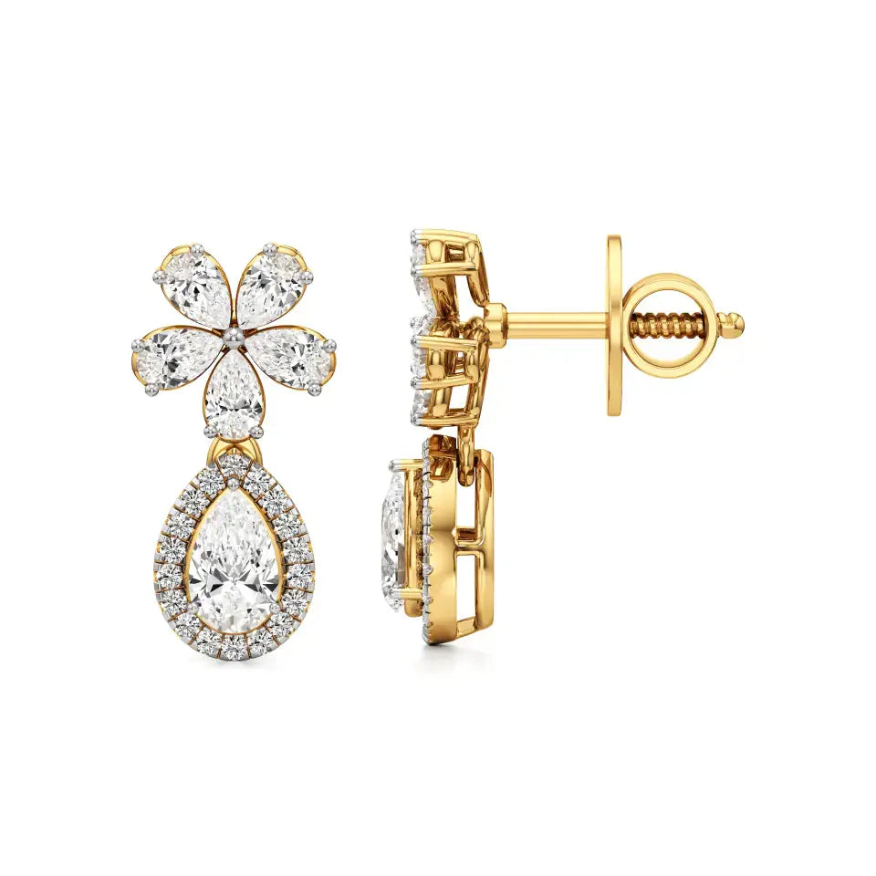 Vanya | Pear & Round Lab-Grown Diamonds Teardrop Studs - Nivara