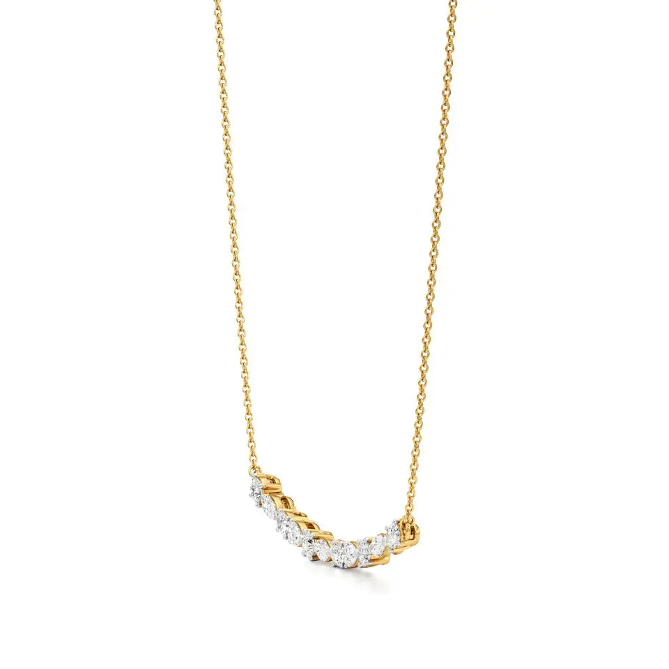 Anek | Multi-Shape Lab Grown Diamonds Bar Necklace - Nivara