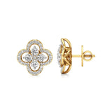 Flora | Round Lab-Grown Diamonds Quatrefoil Studs - Nivara