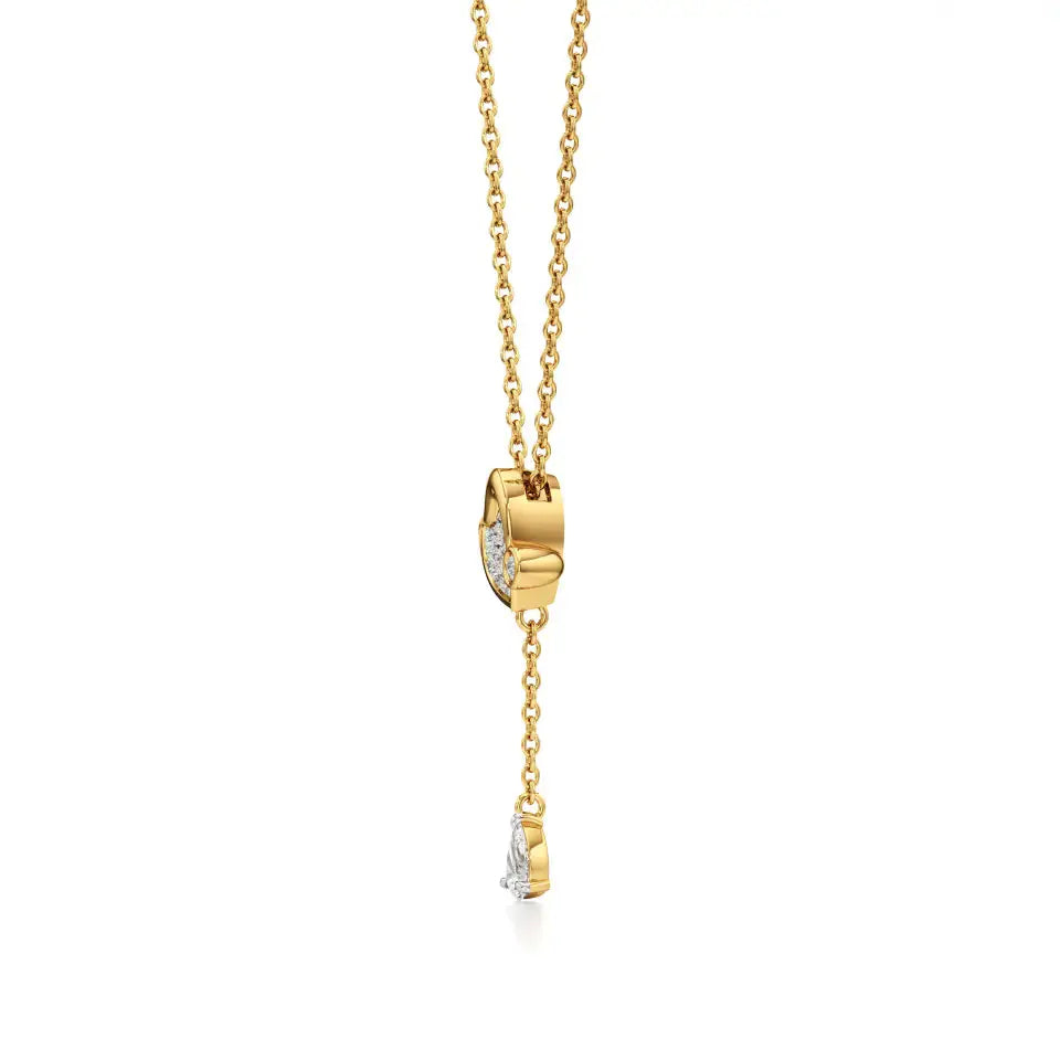 Sneh | Pear & Round Lab Grown Diamonds Tear Drop Pendant - Nivara