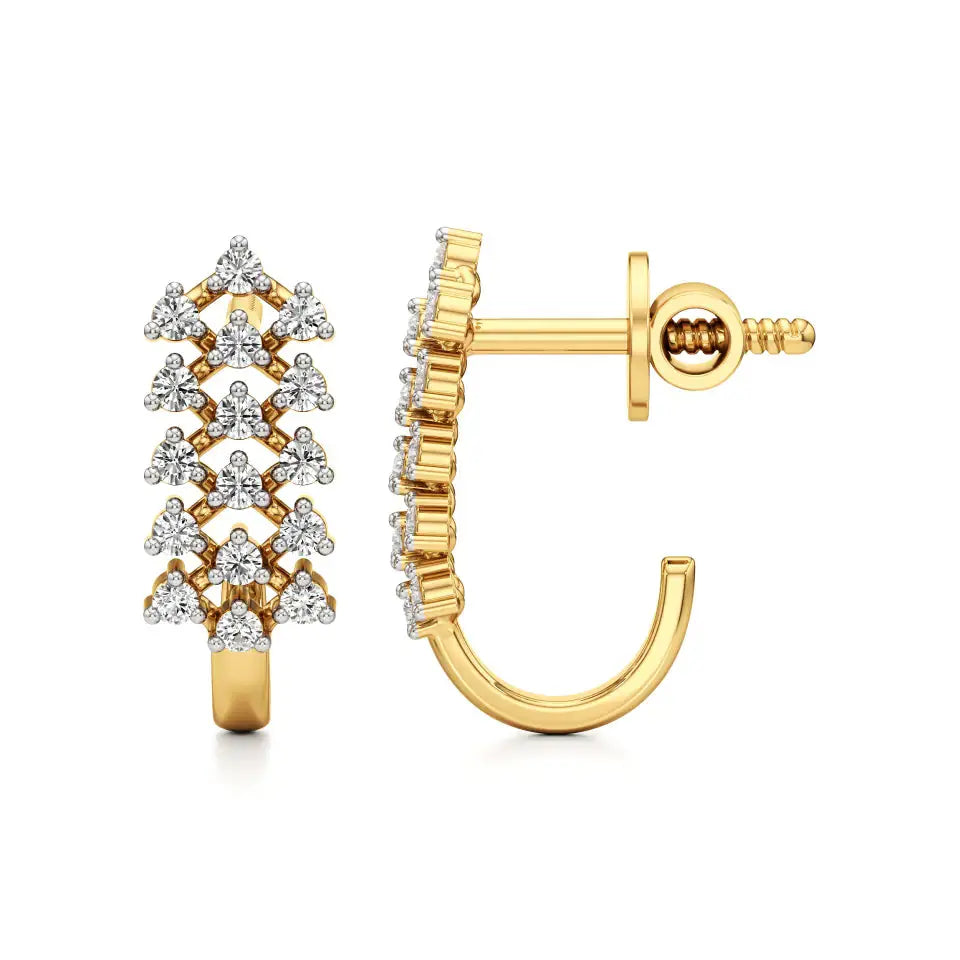 Jess | Round Lab-Grown Diamonds on J-Shaped Studs - Nivara
