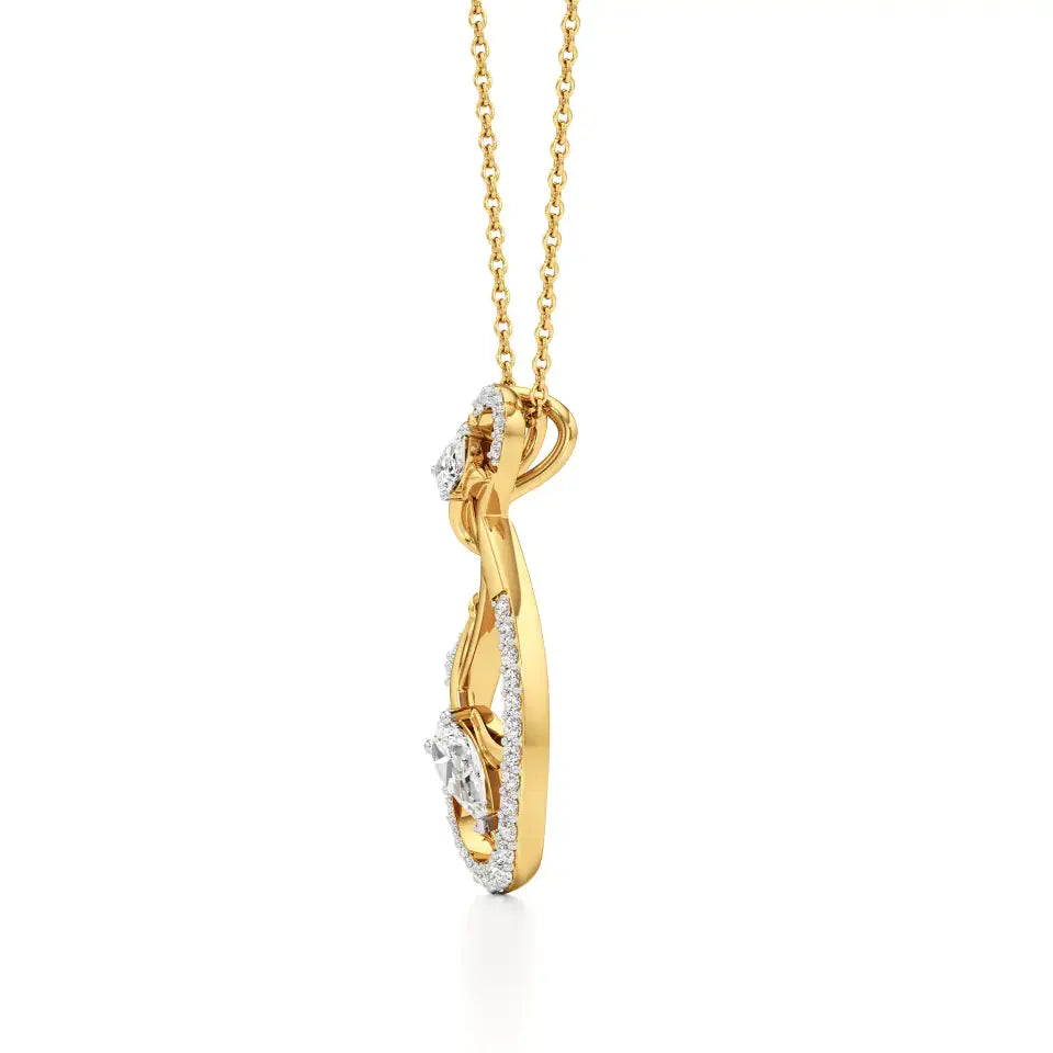 Mode | Pear & Round Lab Grown Diamonds Floral Pendant - Nivara