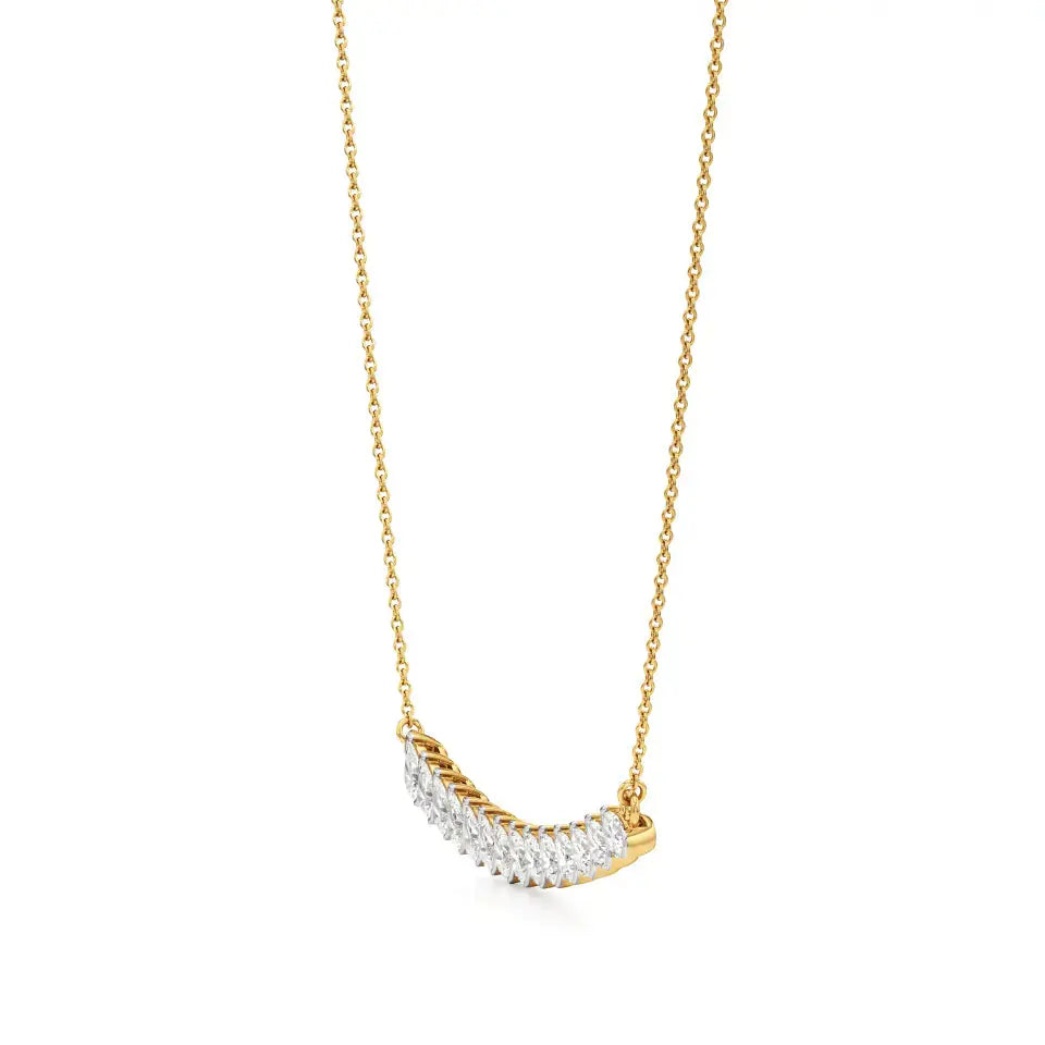 Noor | Pear Lab Grown Diamonds Bar Necklace - Nivara