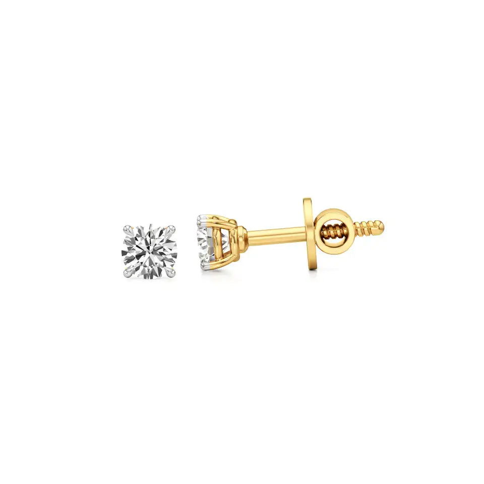 Thea | Studs with Four Prong Round Lab-Grown Diamond - Nivara