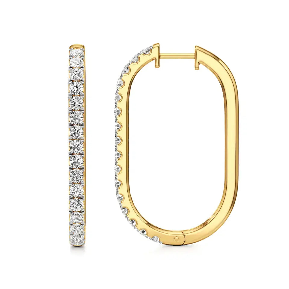 Mode | Round Lab-Grown Diamond Sleek Hoop Earrings - Nivara