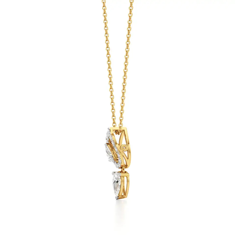 Mode | Pear & Round Lab Grown Diamond Tear Drop  Pendant - Nivara
