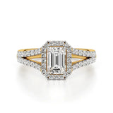 Mira | Round & Emerald Lab-Grown Diamond Halo Ring - Nivara