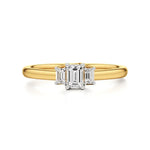 Aria | Emerald Lab-Grown Diamond Three-Stone Ring - Nivara