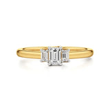 Aria | Emerald Lab-Grown Diamond Three-Stone Ring - Nivara
