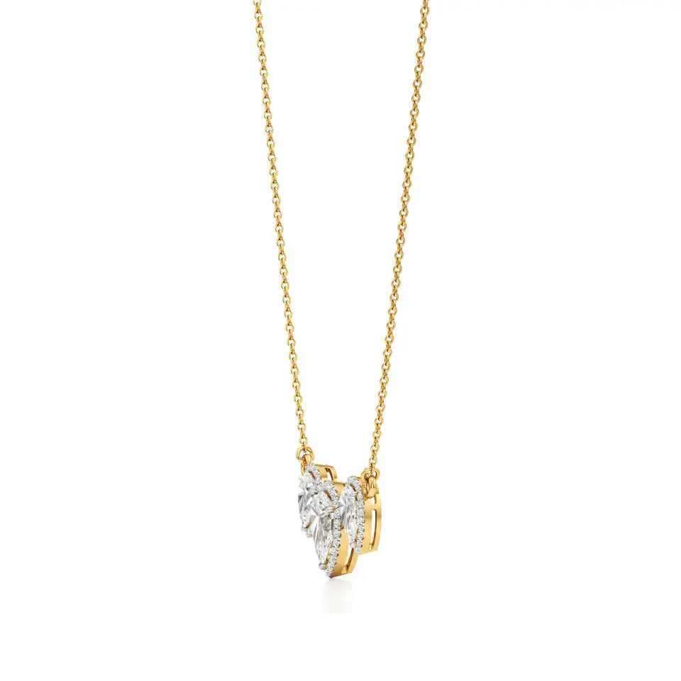 Elina | Pear Lab Grown Diamond with Halo Pendant - Nivara