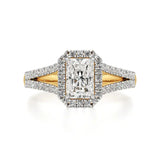 Mira | Emerald Cut Solitaire with Halo - Nivara