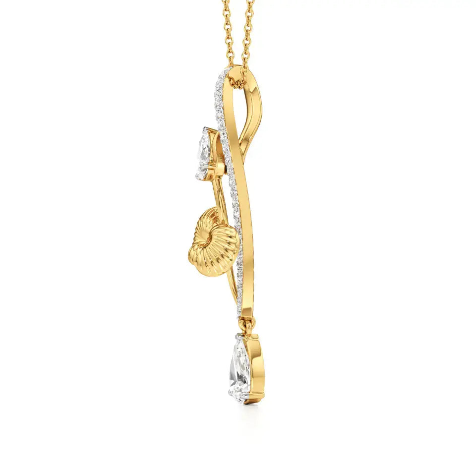 Flora | Pear & Round Lab Grown Diamonds Pendant - Nivara