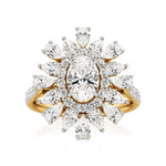 Flora | Oval-cut Solitaire with Pear & Round Side Stones - Nivara