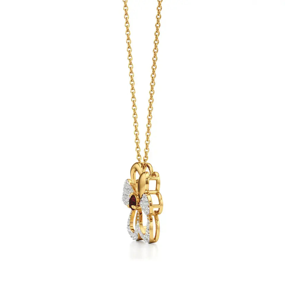 Sneh | Ruby & Diamond Heart  Pendant - Nivara