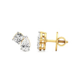Toi et Moi | Cushion & Pear Lab-Grown Diamond Stud Earrings - Nivara