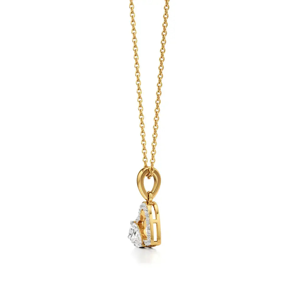 Sneh | Classic Pear & Round Lab Grown Diamonds Pendant - Nivara