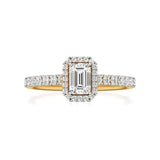 Mira | Emerald Lab-Grown Diamond Halo Ring - Nivara