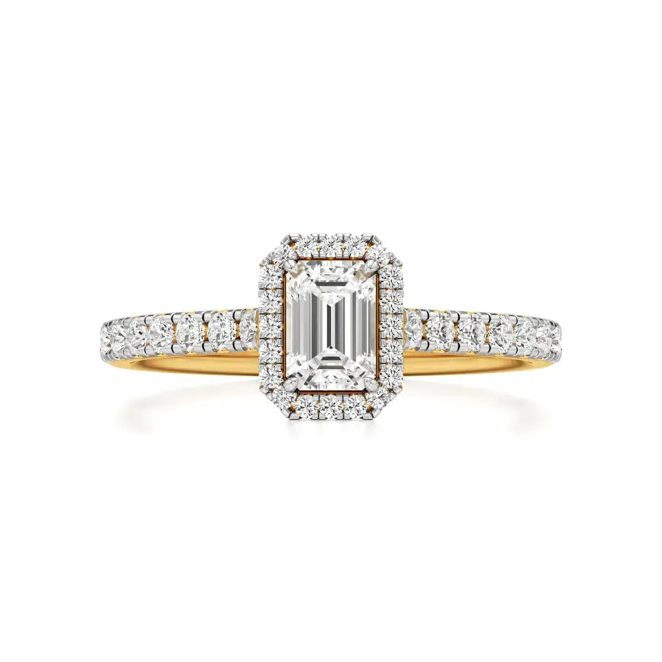 Mira | Emerald Lab-Grown Diamond Halo Ring - Nivara