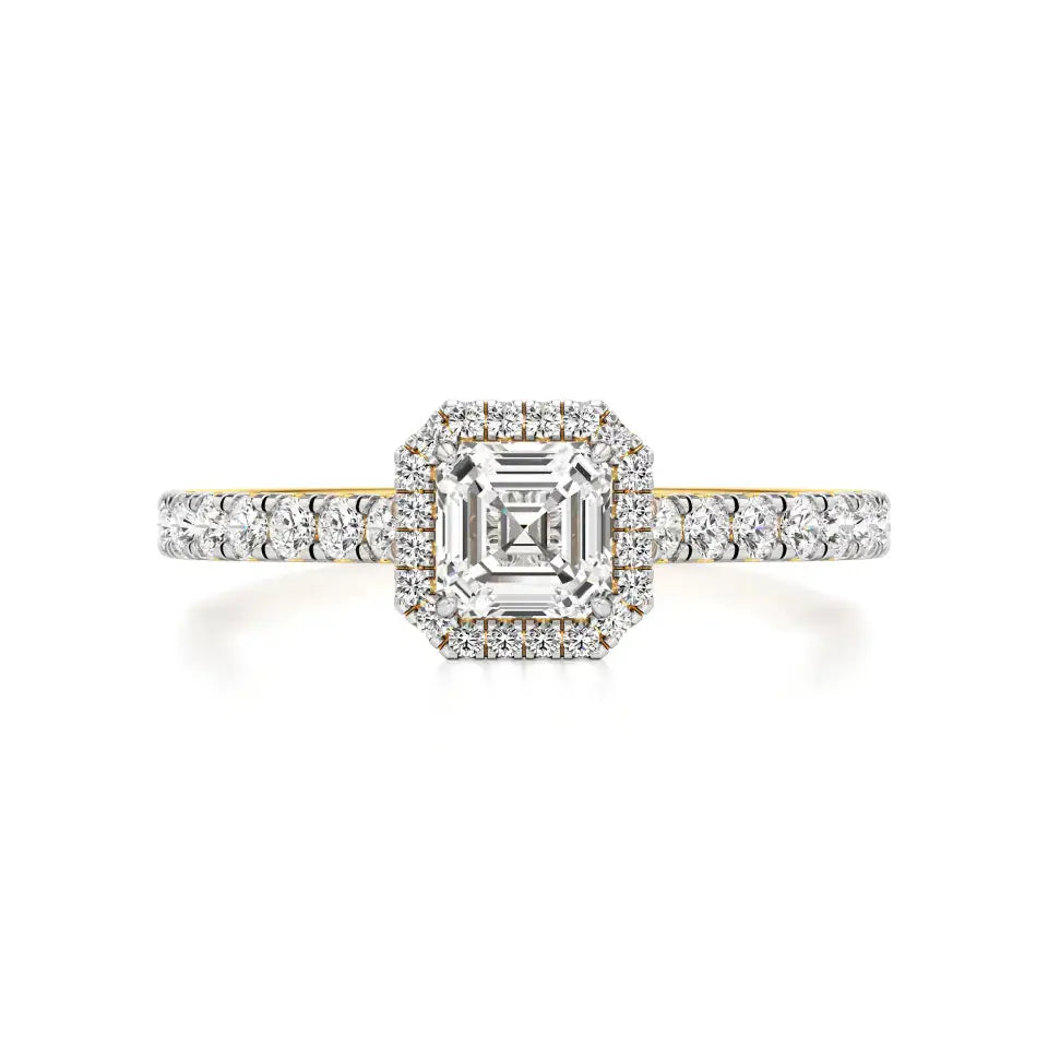 Amara | Asscher-cut Lab-Grown Diamond Halo Ring - Nivara