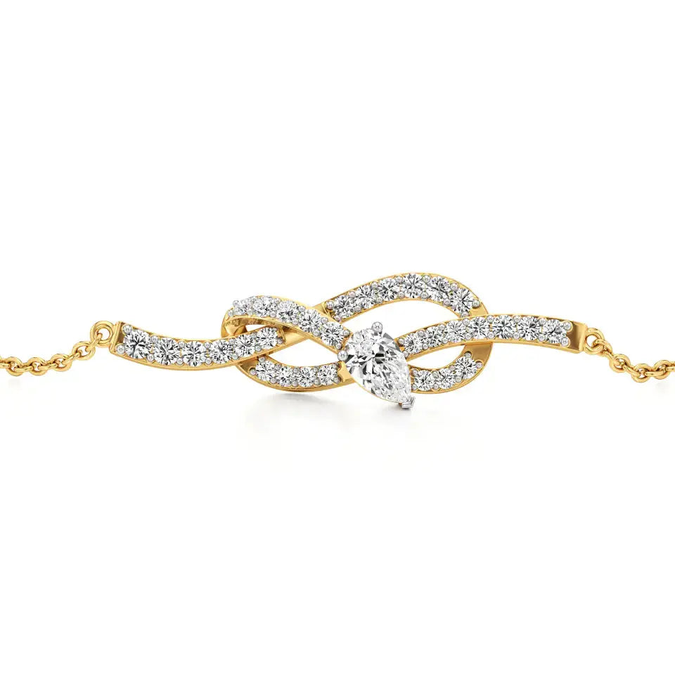 Mode | Pear & Round Lab Grown Diamonds Swirl Design Chain Bracelet - Nivara