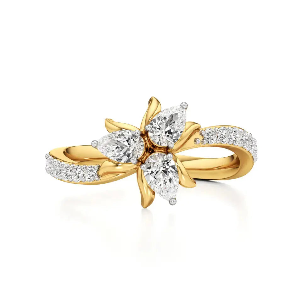 Flora | Round & Pear Lab-Grown Diamond Ring - Nivara